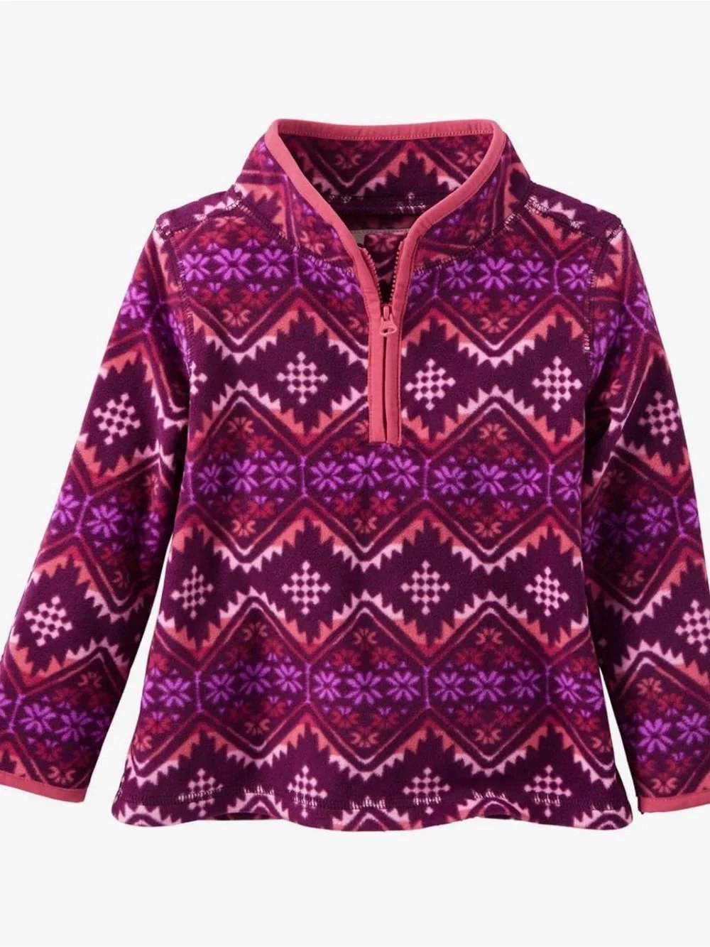 OshKosh B'gosh Baby Girls' Quarter-Zip Fleece Cozies, 6 Months